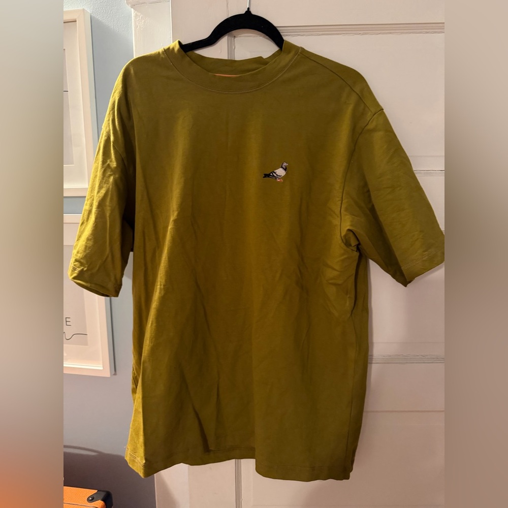 Staple Olive Short Sleeve Tee with Bird Embroidery